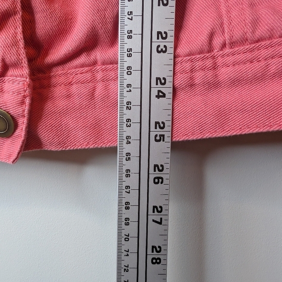 Jessica London 18W Plus Size Coral Button Cotton Denim Jacket Women - Picture 9 of 10